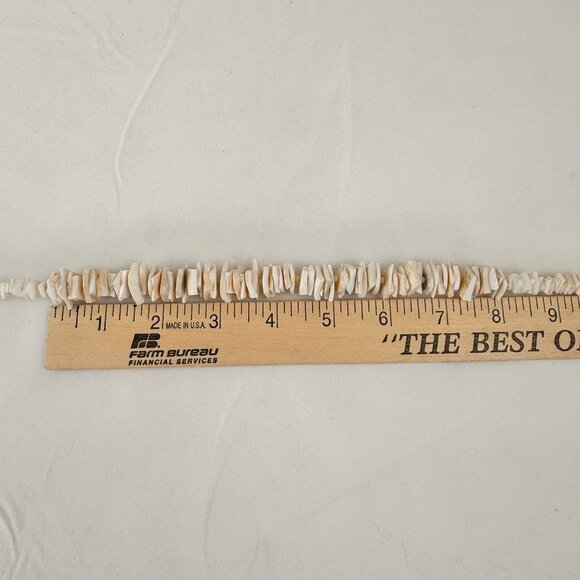 Natural Shell Chip Bead Necklace With Brass Clasp Puka Seashell Choker 18 Inches - Picture 7 of 8